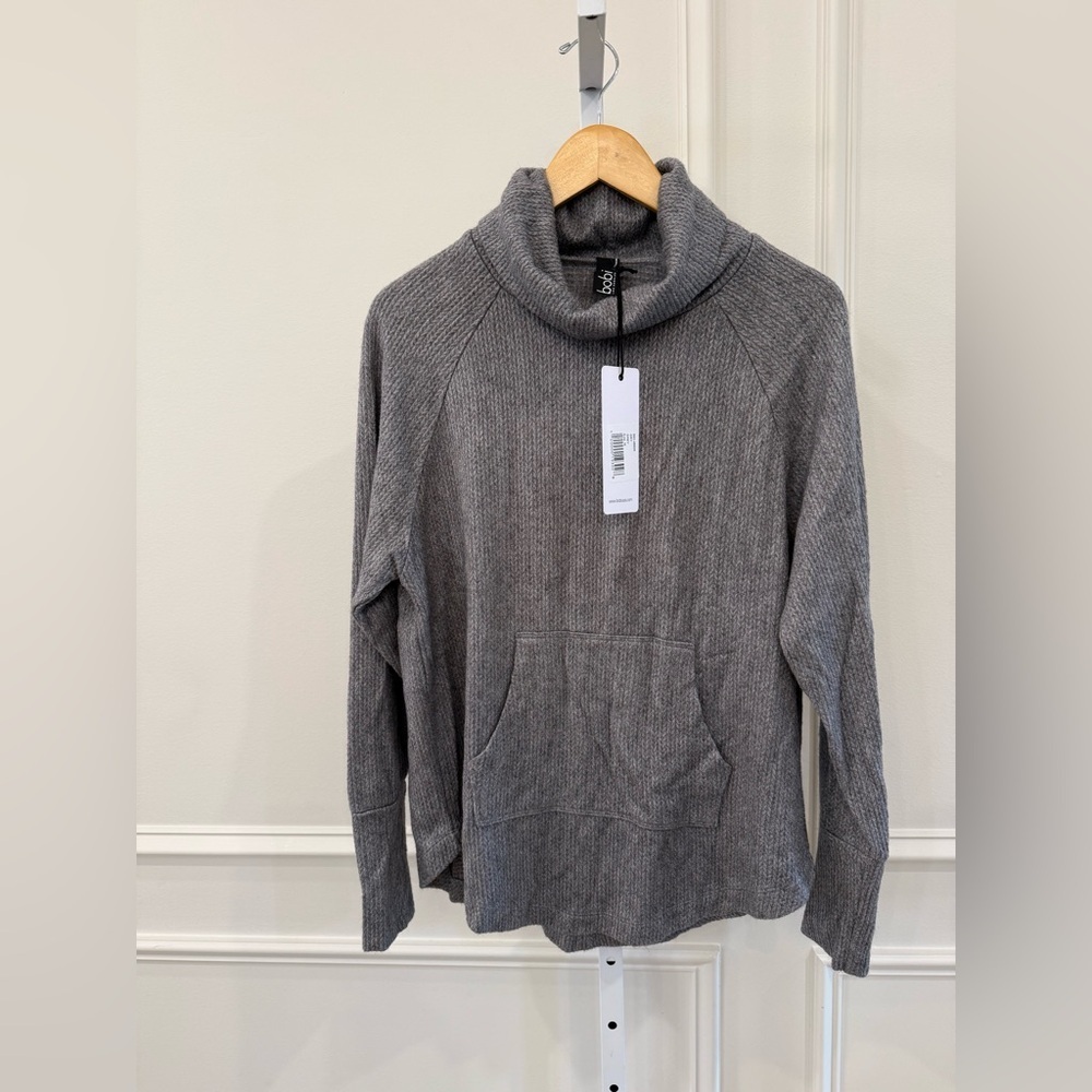 NEW Bobi Funnel Neck Raglan With Pocket Sweater - Picture 4 of 10